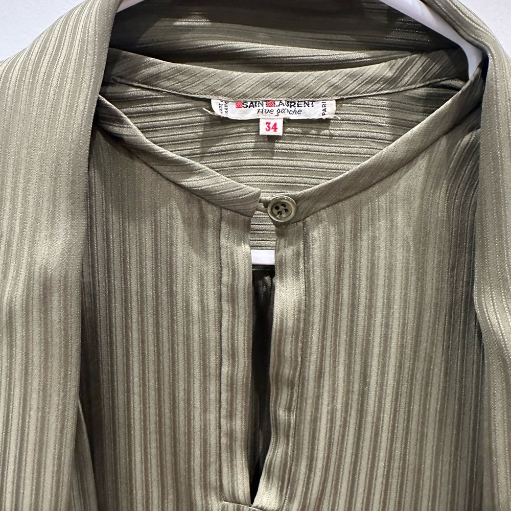 Saint Laurent Vintage Olive Green Blouse - Picture 2 of 7